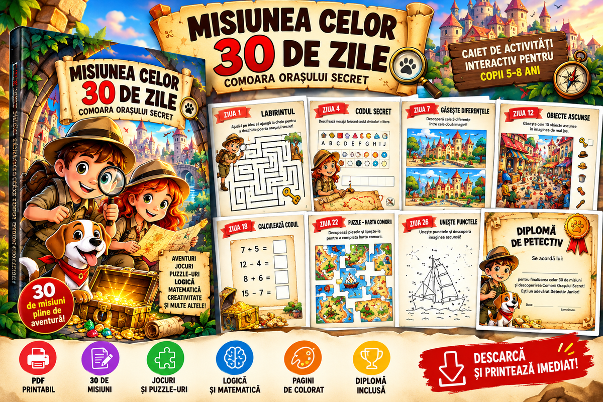 30-Day Detective Adventure – Printable Mystery Activity Book for Kids